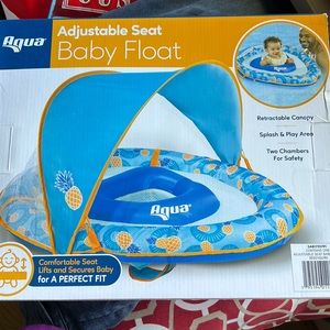 - Aqua Adjustable Seat Baby Swim Float with Canopy NIB